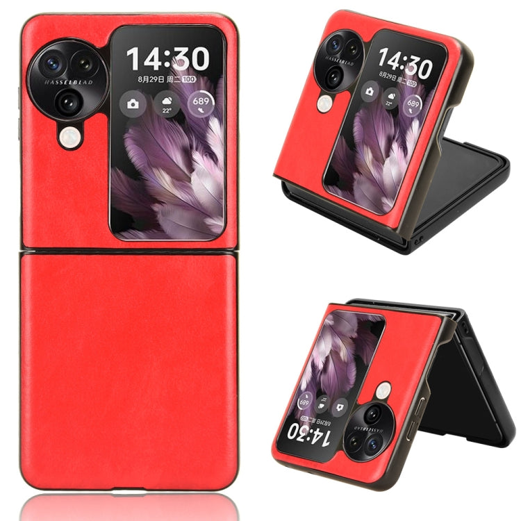 Red litchi-texture phone case with kickstand, showing camera cutouts and screen cover
