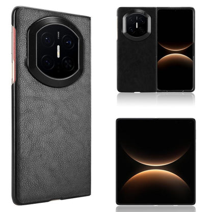 Litchi-textured phone case with camera cutout, dark black back cover.