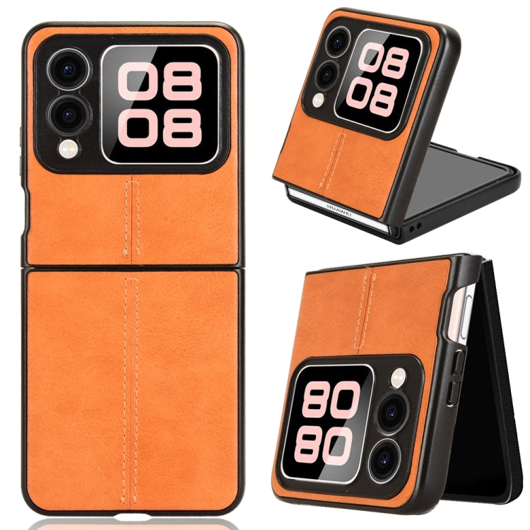 Foldable leather-style phone case with orange textured cover and “08” graphic on front