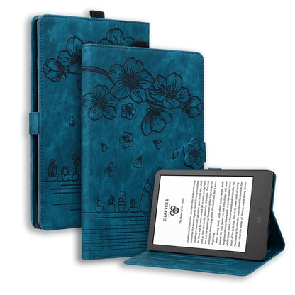 Cartoon Sakura Cat Embossed Smart Leather Tablet Case, For Amazon Kindle Scribe 10.2 2022, For Amazon Kindle 6.0 11th 2022, For Amazon Fire HD10 /HD10 Plus 2021