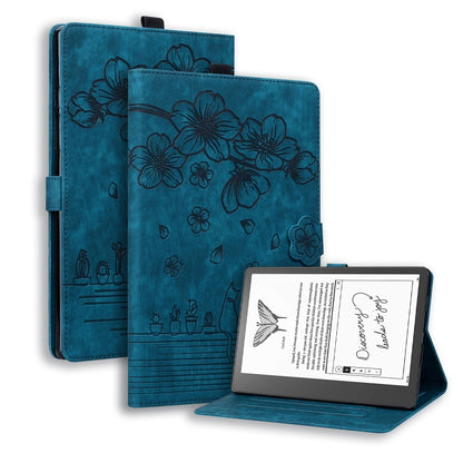 Cartoon Sakura Cat Embossed Smart Leather Tablet Case, For Amazon Kindle Scribe 10.2 2022, For Amazon Kindle 6.0 11th 2022, For Amazon Fire HD10 /HD10 Plus 2021