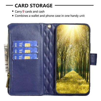 Diamond Lattice Zipper Wallet Leather Flip Phone Case, For Google Pixel 11a, For Google Pixel 11 / 11 Pro, For Google Pixel 8a