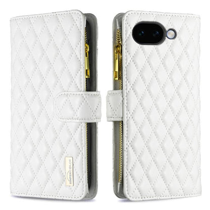 Diamond Lattice Zipper Wallet Leather Flip Phone Case, For Google Pixel 11a, For Google Pixel 11 / 11 Pro, For Google Pixel 8a
