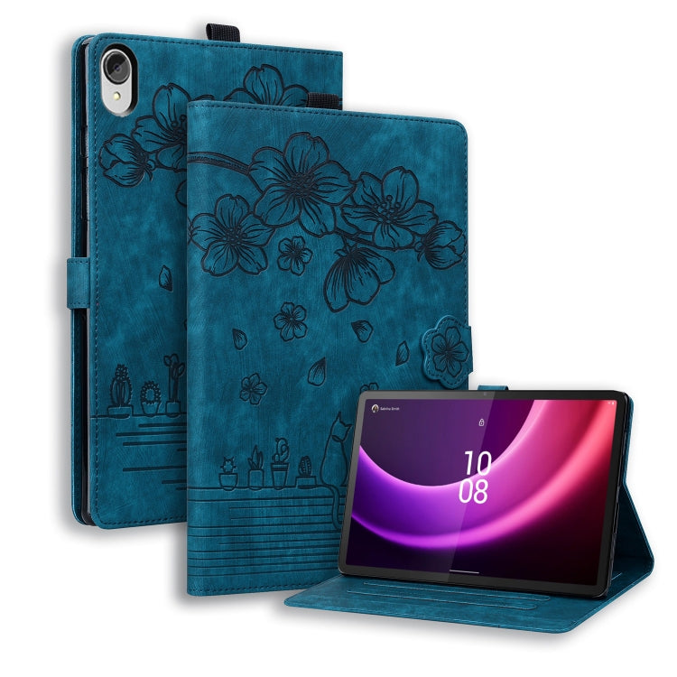 Blue teal folio tablet case with floral embossed design and front kickstand