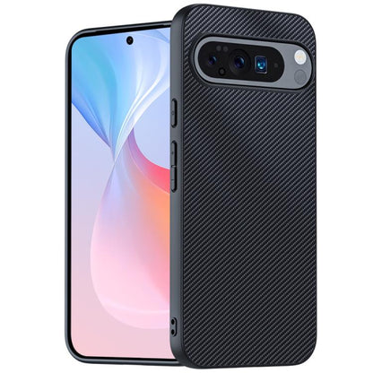 Carbon fiber texture phone case, black carbon weave, slim with camera cutouts