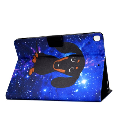 Blue dog TPU flip tablet case with kickstand, cover folded back