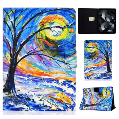 Floral tree print folio case with card slot and sleep/wake function for tablet