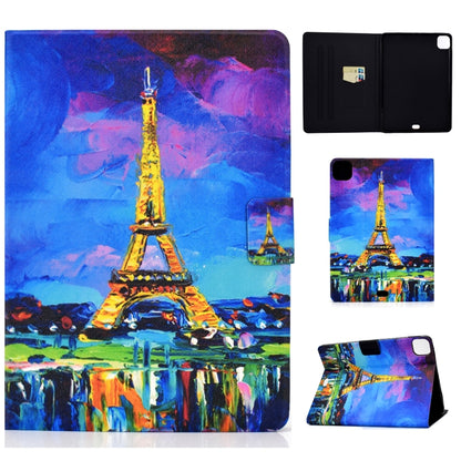 Eiffel Tower painting folio case with card slot and sleep/wake function for tablet