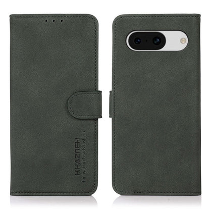 Matte texture leather phone case with folio flap and strap closure, green, back view
