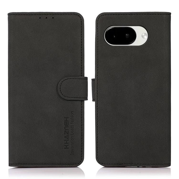 Matte leather folio phone case, dark with flip strap and single-lens camera cutout