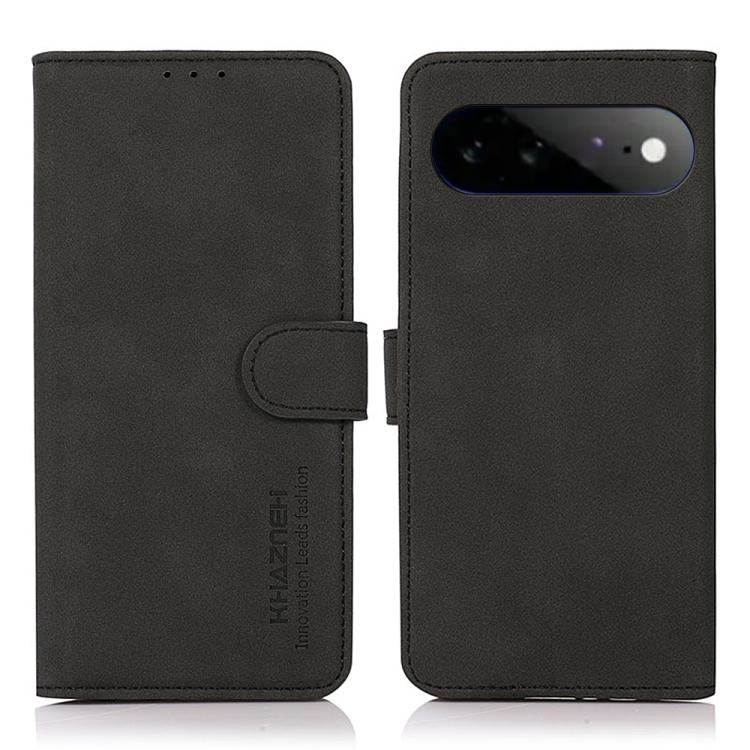 Matte texture leather flip phone case with magnetic strap, black