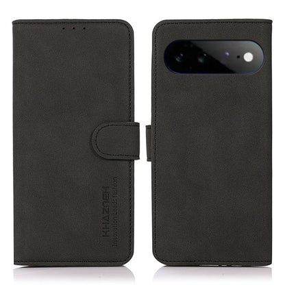 Matte texture leather flip phone case with magnetic strap, black