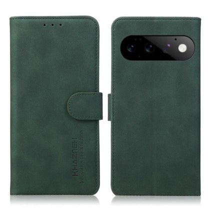 Matte texture leather flip phone case with magnetic strap, green
