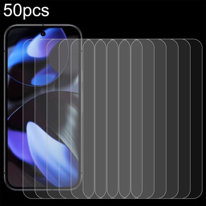 Set of 50 tempered glass screen protector films, multiple shields for phone screen