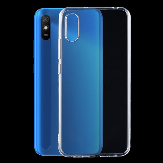 Transparent TPU phone case with camera and port cutouts, clear blue phone back visible