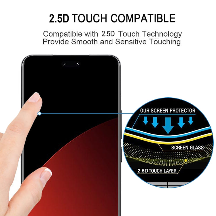 Curved tempered glass screen protector with smooth touch surface detail