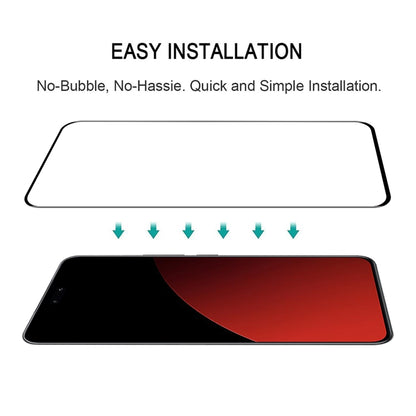 Tempered glass screen protector installation showing alignment arrows