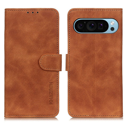 KHAZNEH Retro Texture Flip Leather Phone Case, For Google Pixel 11a, For Google Pixel 11 Pro XL, For Google Pixel 11 / 11 Pro, For Google Pixel 10a, For Google Pixel 10 Pro / 9 Pro, For Google Pixel 10 / 9, For Google Pixel 8a
