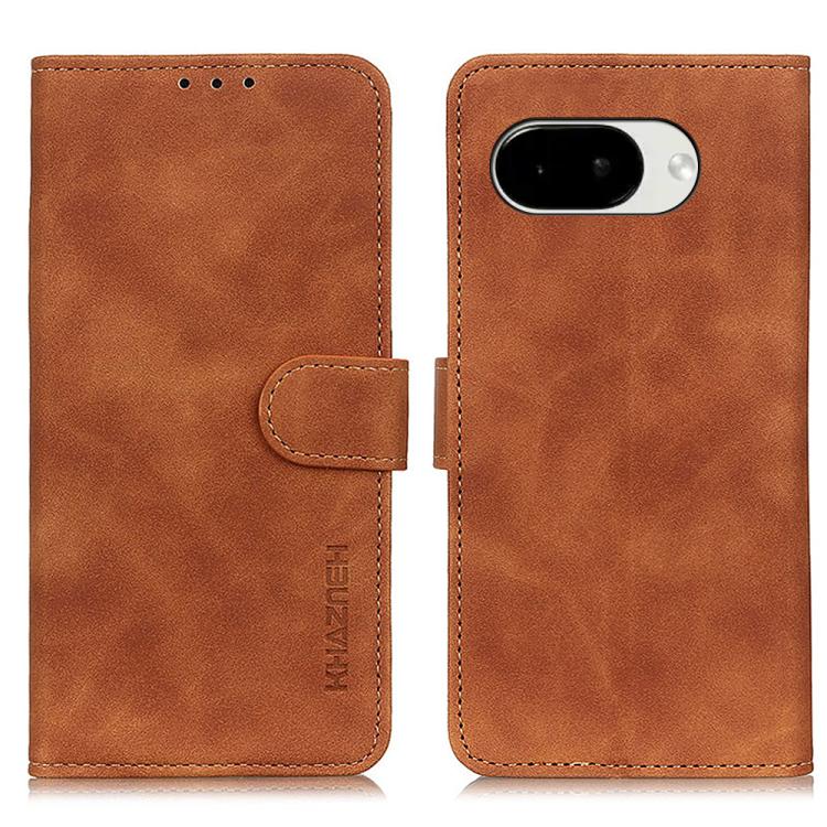 KHAZNEH Retro Texture Flip Leather Phone Case, For Google Pixel 11a, For Google Pixel 11 Pro XL, For Google Pixel 11 / 11 Pro, For Google Pixel 10a, For Google Pixel 10 Pro / 9 Pro, For Google Pixel 10 / 9, For Google Pixel 8a