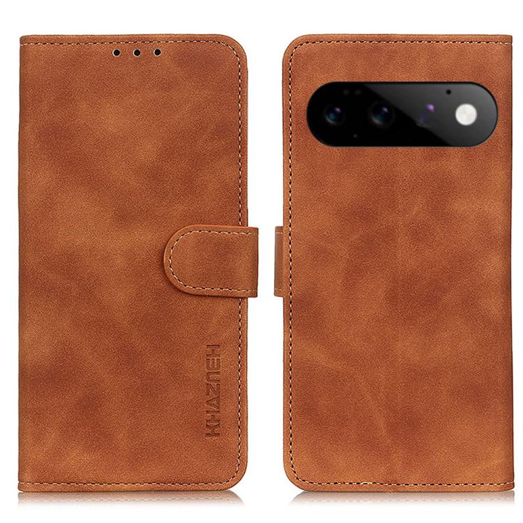 KHAZNEH Retro Texture Flip Leather Phone Case, For Google Pixel 11a, For Google Pixel 11 Pro XL, For Google Pixel 11 / 11 Pro, For Google Pixel 10a, For Google Pixel 10 Pro / 9 Pro, For Google Pixel 10 / 9, For Google Pixel 8a