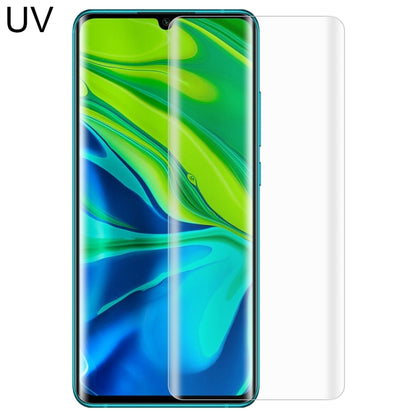 Curved full-glue UV tempered glass screen protector on smartphone, full-screen coverage