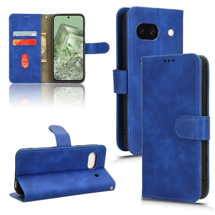Magnetic flip leather phone case in blue with card slots and magnetic closure
