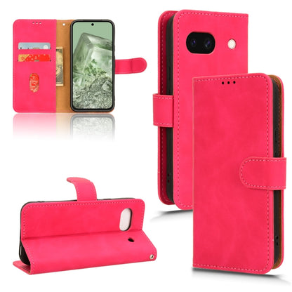Magnetic flip leather phone case in rose red with card slots and magnetic closure