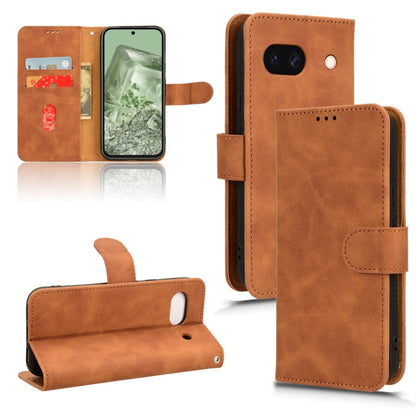 Magnetic flip leather phone case in brown with card slots and magnetic closure