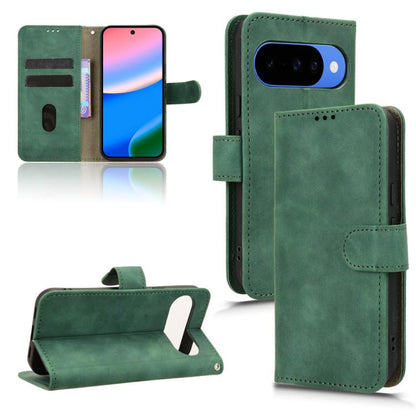Green magnetic flip leather phone case with textured leather look and camera opening