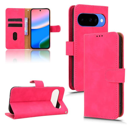 Rose red magnetic flip leather phone case with fold-over flap and camera cutout