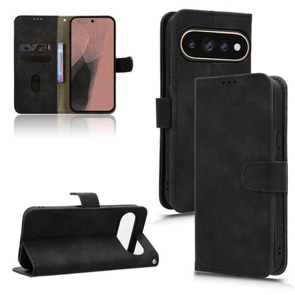 Black magnetic leather flip phone case with card slots and kickstand for protection