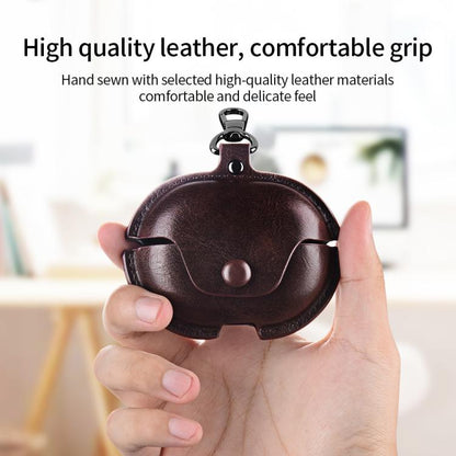 Business Leather Earphone Protective Case with Hook, For Huawei FreeBuds Pro 5 / 4 / 3, For Huawei FreeClip 2, For Huawei FreeBuds SE 4 ANC, For Huawei FreeBuds 7i, For Huawei FreeClip