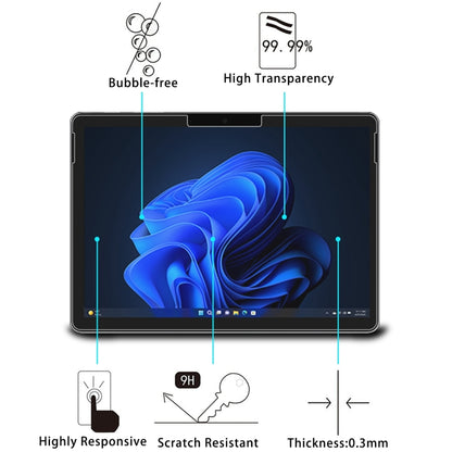 9H 0.3mm Explosion-proof Tempered Glass Film, For Microsoft Surface Go 4, For Microsoft Surface Pro 10