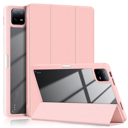 Pink 3-fold smart tablet case with stand and textured front flap