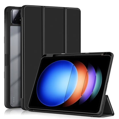 Black 3-fold smart tablet case with front stand and camera cutout