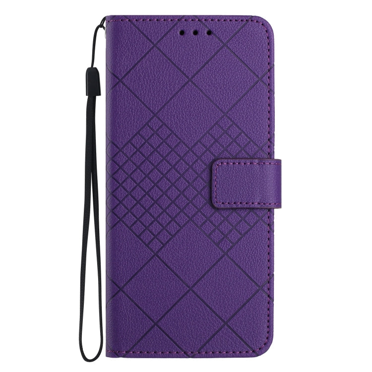 Rhombic Grid Texture Leather Phone Case, For OPPO A79 5G, For OPPO A59 5G