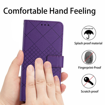 Rhombic Grid Texture Leather Phone Case, For OPPO A79 5G, For OPPO A59 5G