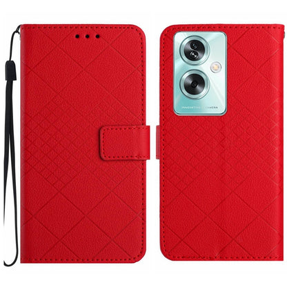 Rhombic Grid Texture Leather Phone Case, For OPPO A79 5G, For OPPO A59 5G