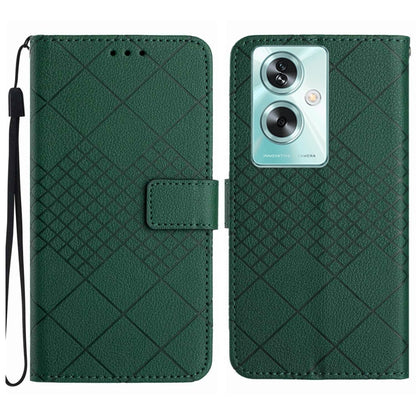 Rhombic Grid Texture Leather Phone Case, For OPPO A79 5G, For OPPO A59 5G