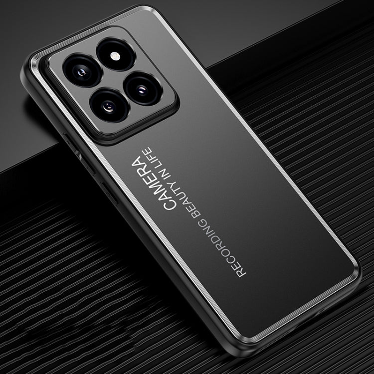 Frosted metal phone case, dark gray tone with raised camera cutouts and grippy finish