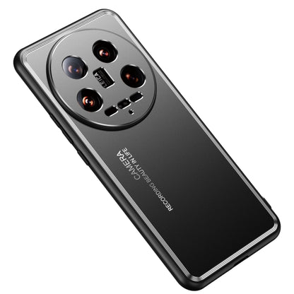 Black frosted metal phone case with raised camera ring and cutouts