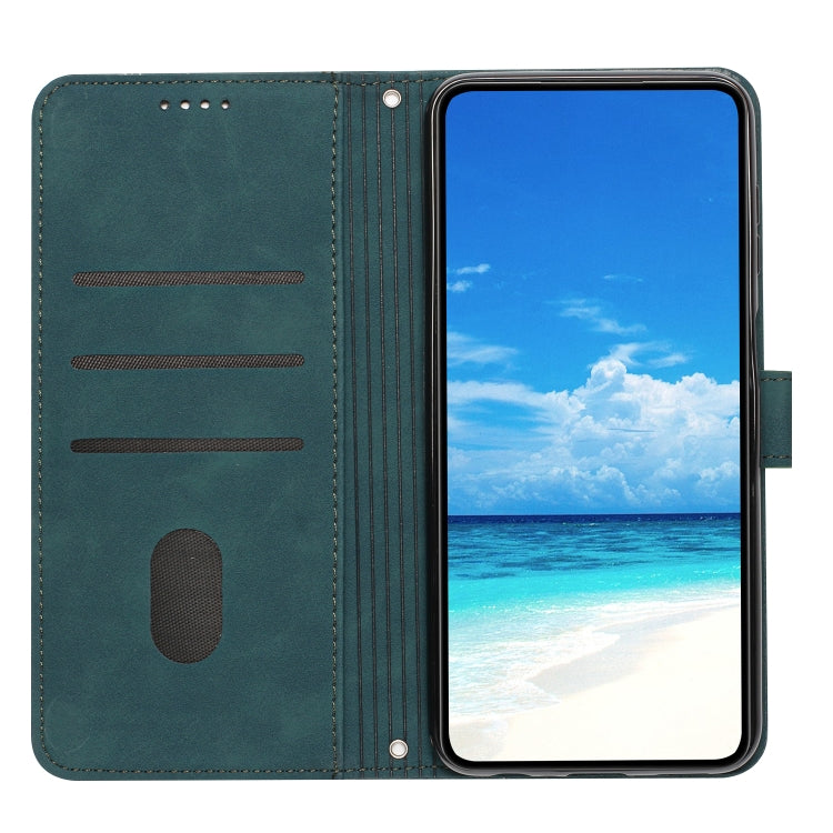 Skin Feel Heart Embossed Leather Phone Case with Long Lanyard, For Motorola Moto G Stylus 4G 2023