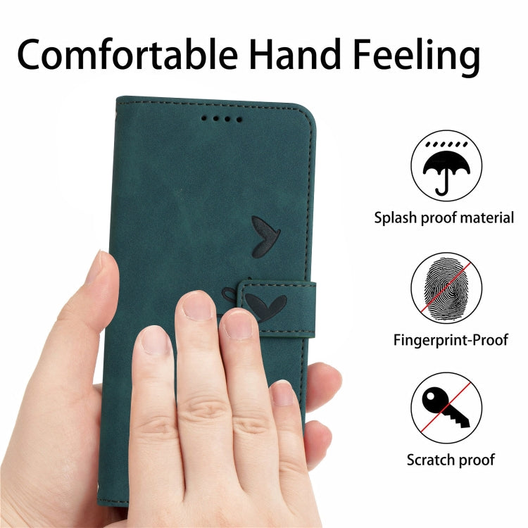 Skin Feel Heart Embossed Leather Phone Case with Long Lanyard, For Motorola Moto G Stylus 4G 2023