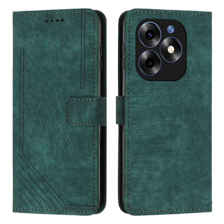 Skin Feel Stripe Pattern Leather Phone Case with Lanyard, For itel S23+, For itel S23