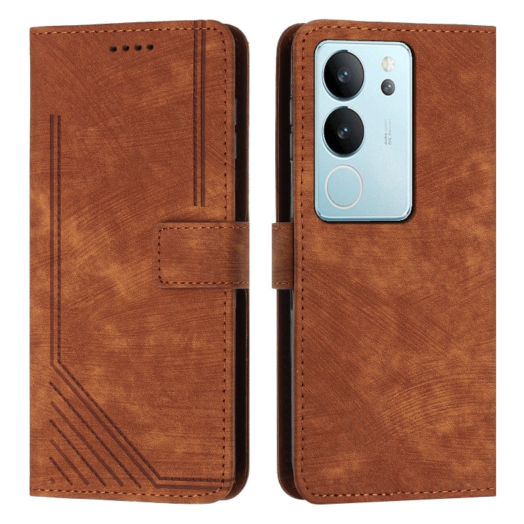 Brown leather wallet phone case with card slot and camera cutout, closed