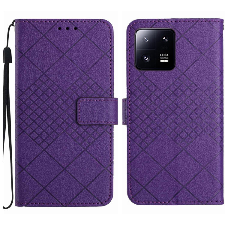 Rhombic Grid Texture Leather Phone Case, For Xiaomi 13 Ultra, For Xiaomi Redmi Note 12 4G Global, For Xiaomi Redmi A1 / A2, For Xiaomi Redmi 11A / Poco C55, For Xiaomi Redmi Note 12 Pro+ India, For Xiaomi Redmi Note 12 Pro India                        ...