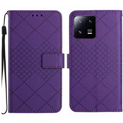 Rhombic Grid Texture Leather Phone Case, For Xiaomi 13 Ultra, For Xiaomi Redmi Note 12 4G Global, For Xiaomi Redmi A1 / A2, For Xiaomi Redmi 11A / Poco C55, For Xiaomi Redmi Note 12 Pro+ India, For Xiaomi Redmi Note 12 Pro India                        ...