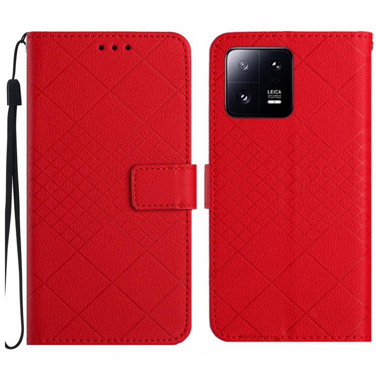 Rhombic Grid Texture Leather Phone Case, For Xiaomi 13 Ultra, For Xiaomi Redmi Note 12 4G Global, For Xiaomi Redmi A1 / A2, For Xiaomi Redmi 11A / Poco C55, For Xiaomi Redmi Note 12 Pro+ India, For Xiaomi Redmi Note 12 Pro India                        ...