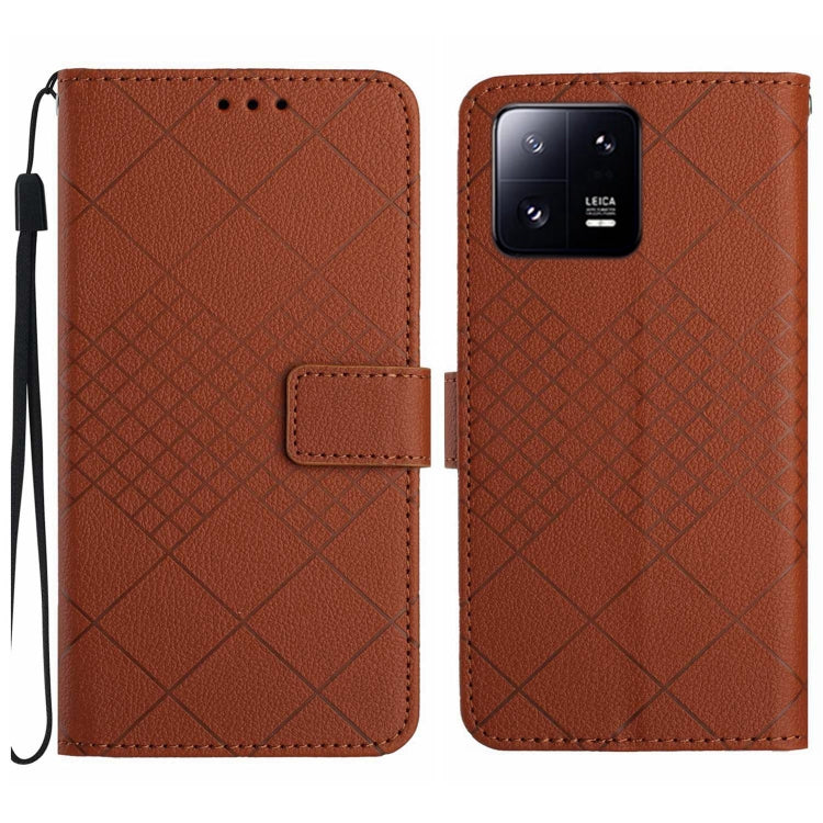 Rhombic Grid Texture Leather Phone Case, For Xiaomi 13 Ultra, For Xiaomi Redmi Note 12 4G Global, For Xiaomi Redmi A1 / A2, For Xiaomi Redmi 11A / Poco C55, For Xiaomi Redmi Note 12 Pro+ India, For Xiaomi Redmi Note 12 Pro India                        ...