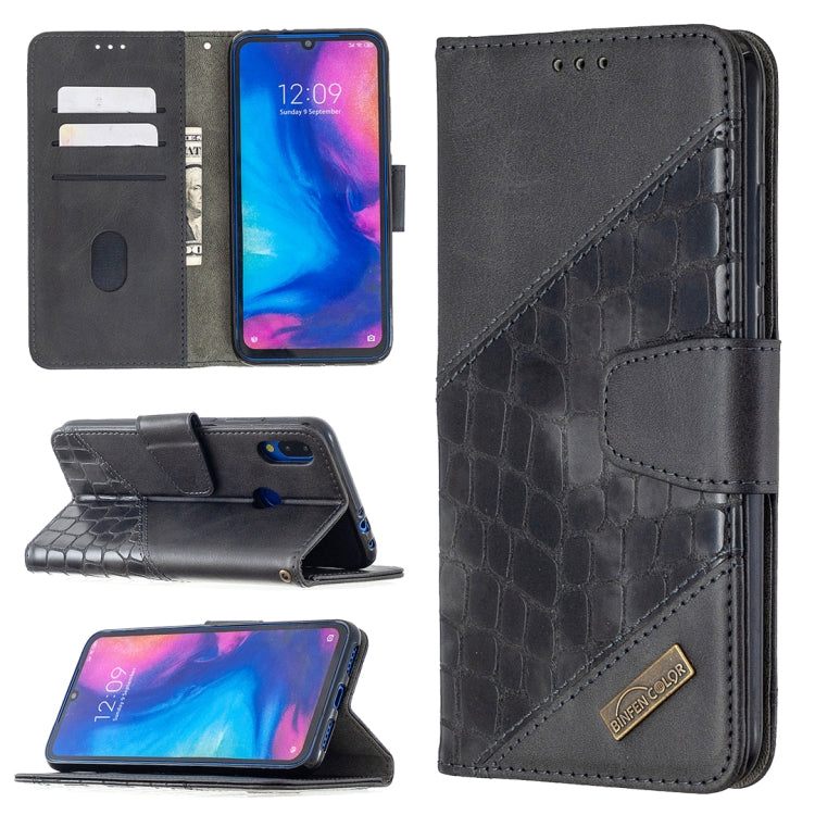 Black crocodile-texture flip phone wallet case with card slots and stand cover